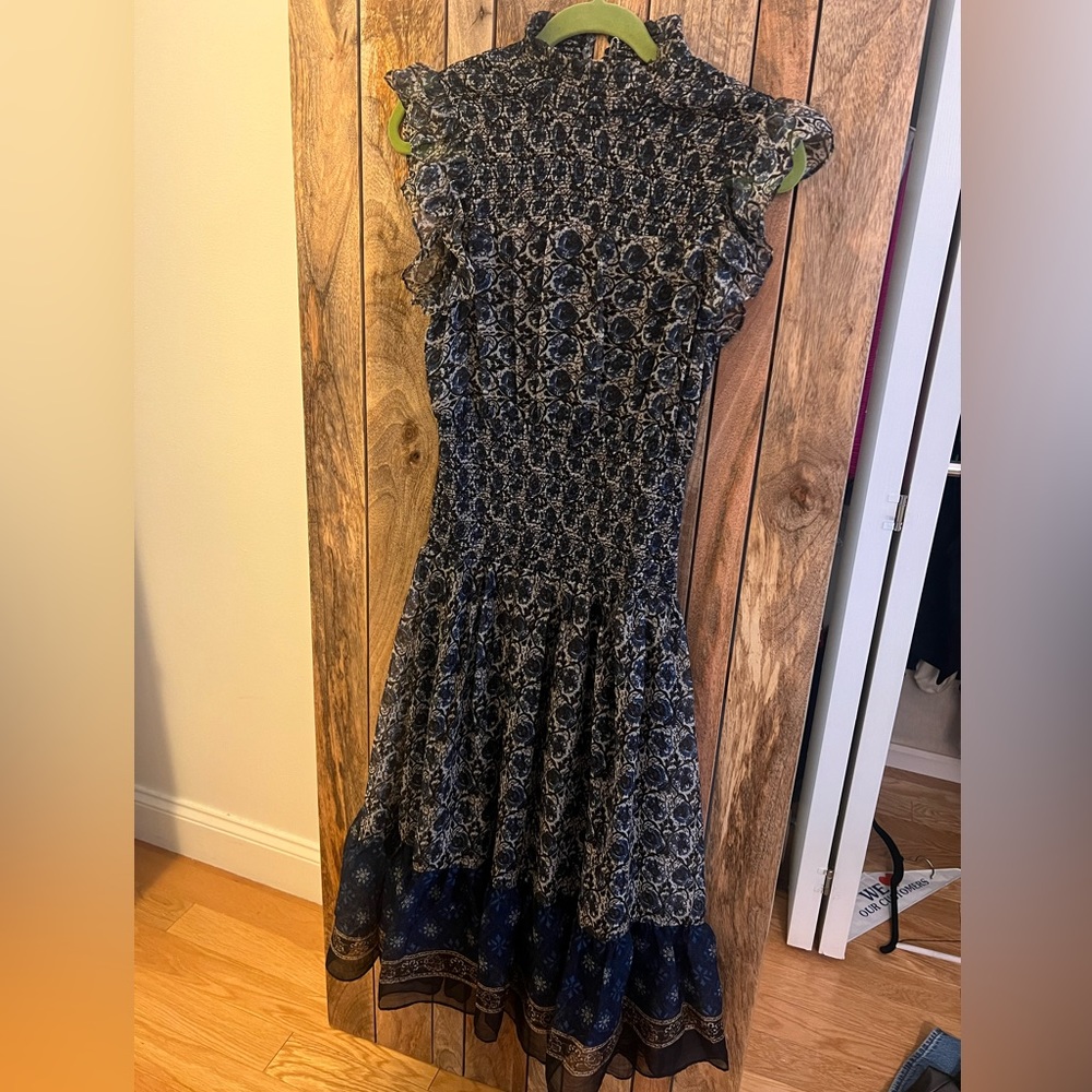 Aqua midi dress, hemmed for 5’2 ankle length
